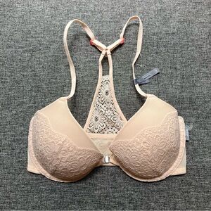 NEW Aerie Hannah Front Close Racerback Floral Lace Bra Underwire Neutral 30D